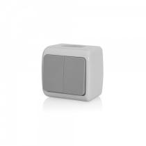 ASLO ASAP5408CZ - DOBLE CONMUTADOR IP54 10A - 250V GRIS