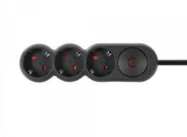 ASLO ASETIPP3 - PROLONGADOR 3 TOMAS C/INT. PLUS 3G1.5MM - 3M NEGRO