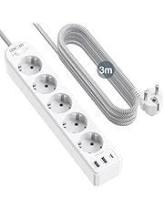 ASLO ASEPIUOFP15 - PROLONGADOR C/PROT. Y INT.+USB 3G1.5MM - 1,5M OFFICE PRO